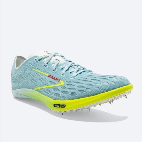 New Brooks Running ELMN8 7 Blue Glow cleat track running shoes unisex women 11.5 - Picture 2 of 12